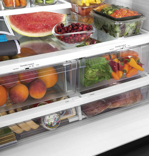GE Counter-Depth 18.6-cu ft 3 -Door French Door Refrigerator with Ice Maker with Water Dispenser ( Slate ) ENERGY STAR Certified