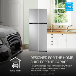 LG 17.5-cu ft Top-Freezer Refrigerator ( PrintProof Stainless Steel ) Garage Ready ENERGY STAR Certified