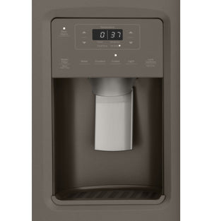 GE 21.8-cu ft Counter-Depth Side-by-Side Refrigerator with Ice Maker ,Water and Ice Dispenser ( Slate )