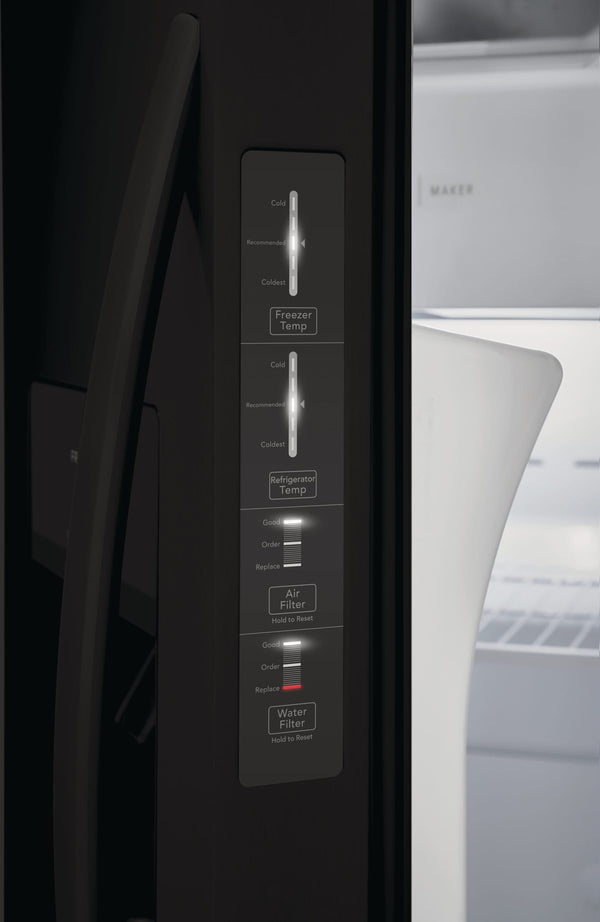 Frigidaire 25.6-cu ft Side-by-Side Refrigerator with Ice Maker ,Water and Ice Dispenser ( Black ) ENERGY STAR Certified