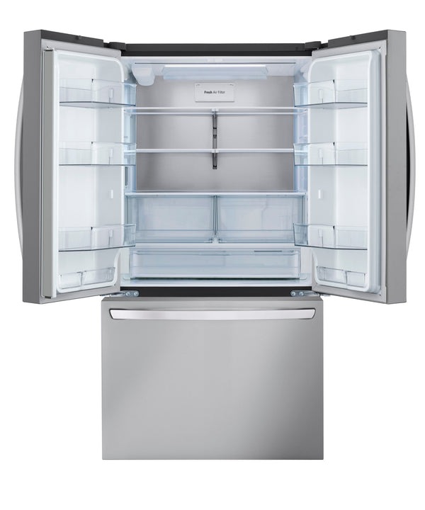 LG Standard-Depth 31.7-cu ft 3 -Door Smart Compatible French Door Refrigerator with Ice Maker with Water Dispenser ( PrintProof Stainless Steel ) ENERGY STAR Certified