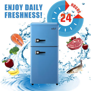 Runesay 3.5-cu ft with Freezer ( Blue ) Garage Ready
