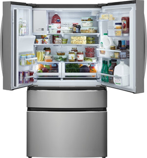 Frigidaire Counter-Depth 21.5-cu ft 4 -Door French Door Refrigerator with Ice Maker with Water and Ice Dispenser ( Smudge-Proof Stainless Steel ) ENERGY STAR Certified