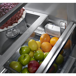 KitchenAid Standard-Depth 24.2-cu ft 3 -Door Built-In French Door Refrigerator with Ice Maker ( Black Stainless with PRINTSHIELD ) ENERGY STAR Certified