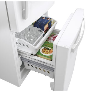 GE 20.9-cu ft Standard-Depth Bottom-Freezer Refrigerator with Ice Maker ( White ) ENERGY STAR Certified