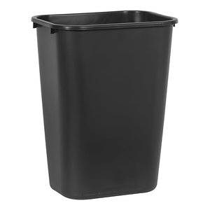 Wastebasket Trash Container, 41QT/10.25 GAL, Plastic, Black, Stackable Trash Can for Bedroom/Bathroom/Office, Fits Under Desk/Sink/Cabinet