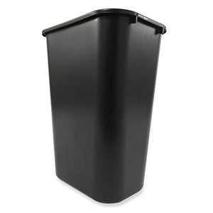 Wastebasket Trash Container, 41QT/10.25 GAL, Plastic, Black, Stackable Trash Can for Bedroom/Bathroom/Office, Fits Under Desk/Sink/Cabinet
