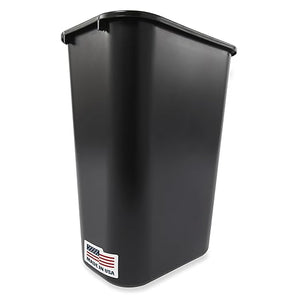 Wastebasket Trash Container, 41QT/10.25 GAL, Plastic, Black, Stackable Trash Can for Bedroom/Bathroom/Office, Fits Under Desk/Sink/Cabinet