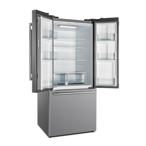 FORNO Standard-Depth 17.5-cu ft 3 -Door French Door Refrigerator with Ice Maker with Ice Dispenser ( Stainless Steel )