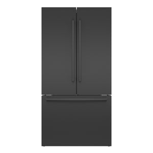 Bosch Counter-Depth 800 Series 21-cu ft 3 -Door French Door Refrigerator with Ice Maker with Water Dispenser ( Black stainless steel ) ENERGY STAR Certified