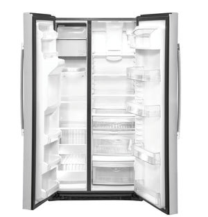 GE 21.8-cu ft Counter-Depth Side-by-Side Refrigerator with Ice Maker ,Water and Ice Dispenser ( Stainless Steel )