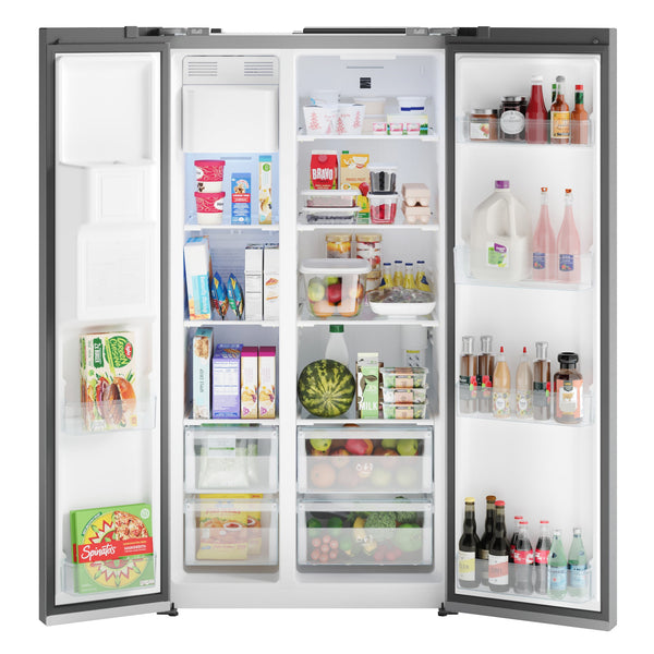 Kenmore 20-cu ft Counter-Depth Side-by-Side Refrigerator with Ice Maker ,Water and Ice Dispenser ( Stainless Steel ) ENERGY STAR Certified