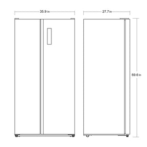 Impecca 18.8-cu ft Counter-Depth Side-by-Side Refrigerator Built-In ( Stainless steel )