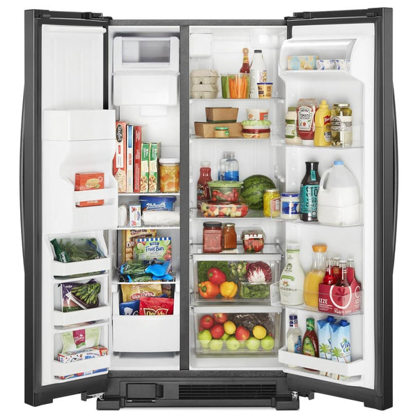 Whirlpool 24.6-cu ft Side-by-Side Refrigerator with Ice Maker ,Water and Ice Dispenser ( Black ) ENERGY STAR Certified
