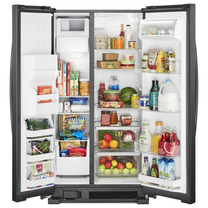Whirlpool 21.4-cu ft Side-by-Side Refrigerator with Ice Maker ,Water and Ice Dispenser ( Black ) ENERGY STAR Certified
