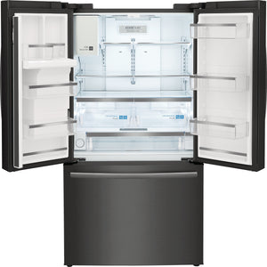 Frigidaire Gallery Counter-Depth 22.6-cu ft 3 -Door French Door Refrigerator with Dual Ice Maker with Water and Ice Dispenser ( Fingerprint Resistant Black Stainless Steel ) ENERGY STAR Certified
