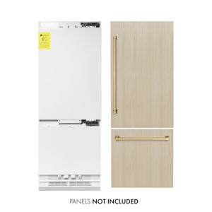 ZLINE KITCHEN & BATH 16.1-cu ft Counter-Depth Built-In Bottom-Freezer Refrigerator with Ice Maker ( Panel-Ready ) ENERGY STAR Certified