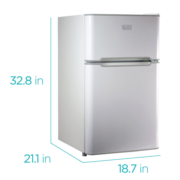 BLACK+DECKER 3.1-cu ft Mini Fridge with Freezer ( White ) ENERGY STAR
