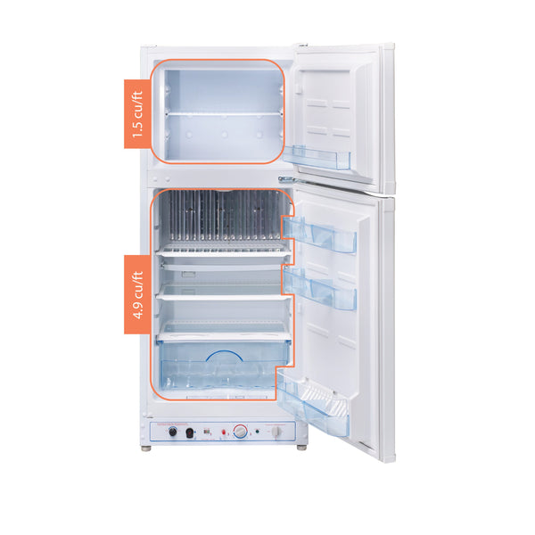 UNIQUE Propane Off-Grid 6.4-cu ft Counter-Depth Top-Freezer Refrigerator ( White )