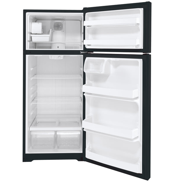 GE 17.5-cu ft Top-Freezer Refrigerator with Ice Maker ( Black ) ENERGY STAR Certified