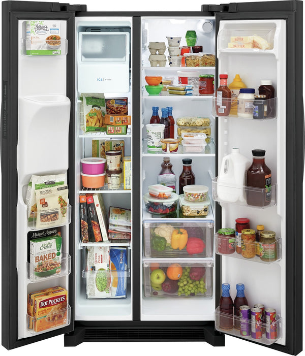Frigidaire 22.3-cu ft Side-by-Side Refrigerator with Ice Maker ,Water and Ice Dispenser ( Black Stainless Steel ) ENERGY STAR Certified