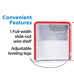 Commercial Cool 1.6-cu ft Mini Fridge with Freezer ( Red )
