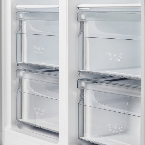 FORNO Salerno 15.6-cu ft Counter-Depth Side-by-Side Refrigerator Built-In ( Stainless steel )