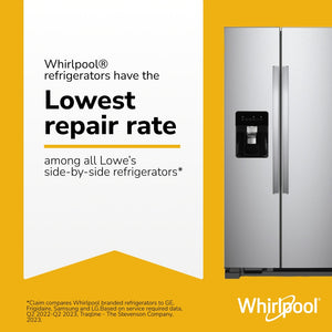 Whirlpool 24.6-cu ft Side-by-Side Refrigerator with Ice Maker ,Water and Ice Dispenser ( Fingerprint Resistant Stainless Steel )