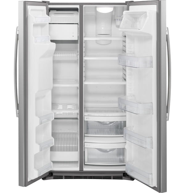 GE 21.9-cu ft Counter-Depth Side-by-Side Refrigerator with Ice Maker ,Water and Ice Dispenser ( Stainless steel )