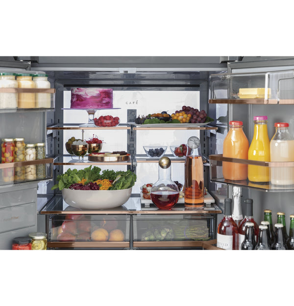 Cafe Counter-Depth 22.3-cu ft 4 -Door Smart Compatible French Door Refrigerator with Ice Maker with Water and Ice Dispenser ( Matte White ) ENERGY STAR Certified