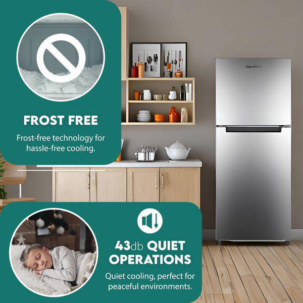 ConServ 10.1-cu ft Counter-Depth Top-Freezer Refrigerator ( Stainless Steel ) ENERGY STAR Certified