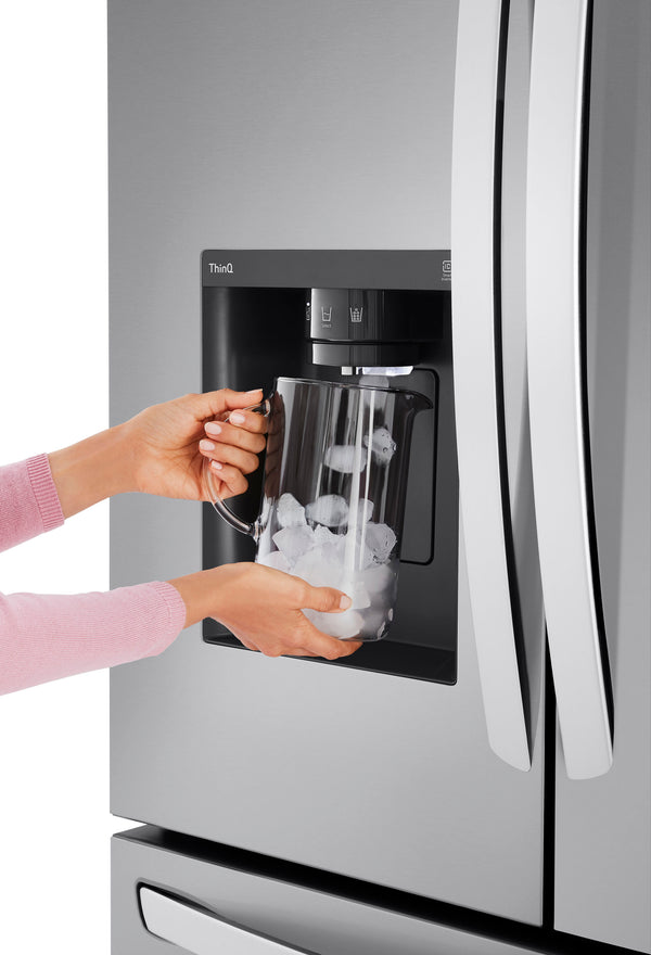 LG Counter-Depth MAX 25.5-cu ft 3 -Door Smart Compatible French Door Refrigerator with Dual Ice Maker with Water and Ice Dispenser ( PrintProof Stainless Steel ) ENERGY STAR Certified