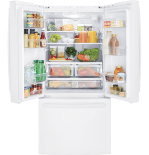 GE Counter-Depth 18.6-cu ft 3 -Door French Door Refrigerator with Ice Maker with Water Dispenser ( White ) ENERGY STAR Certified