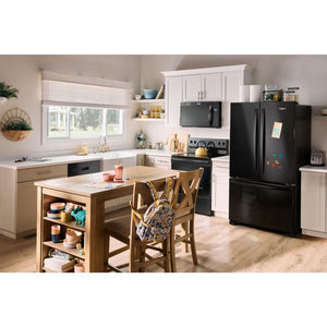 Whirlpool Standard-Depth 25.2-cu ft 3 -Door French Door Refrigerator with Ice Maker ( Black ) ENERGY STAR Certified