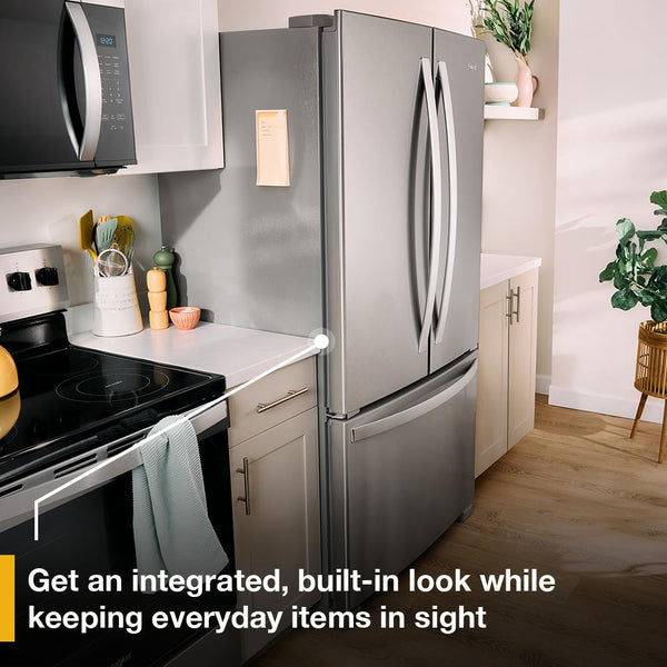 Whirlpool Counter-Depth 20-cu ft 3 -Door French Door Refrigerator with Ice Maker ( Black Stainless Steel ) ENERGY STAR Certified