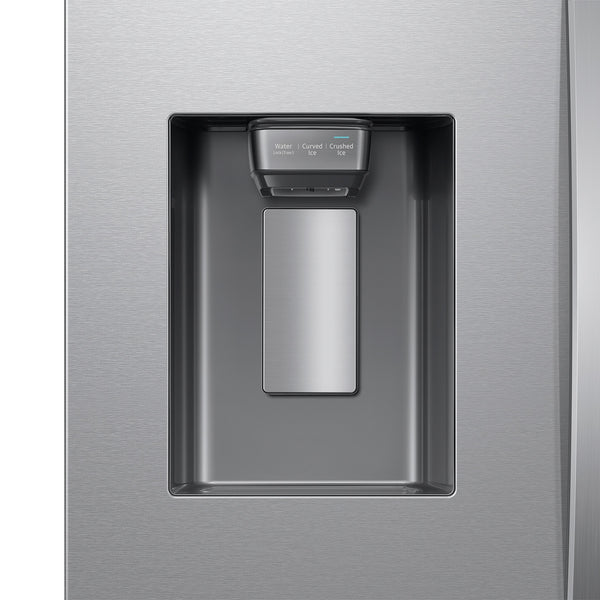 Samsung Counter-Depth Mega Capacity 25.5-cu ft 3 -Door Smart Compatible French Door Refrigerator Triple with Water and Ice Dispenser ( Fingerprint Resistant Stainless Steel ) ENERGY STAR Certified