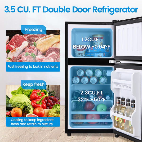 Jeremy Cass 3.5-cu ft Mini Fridge with Freezer ( Silver ) ENERGY STAR