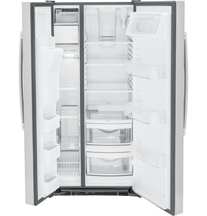 GE 23-cu ft Side-by-Side Refrigerator with Ice Maker ,Water and Ice Dispenser ( Stainless Steel ) ENERGY STAR Certified
