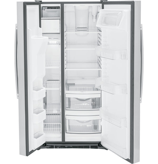 GE 23-cu ft Side-by-Side Refrigerator with Ice Maker ,Water and Ice Dispenser ( Stainless Steel ) ENERGY STAR Certified