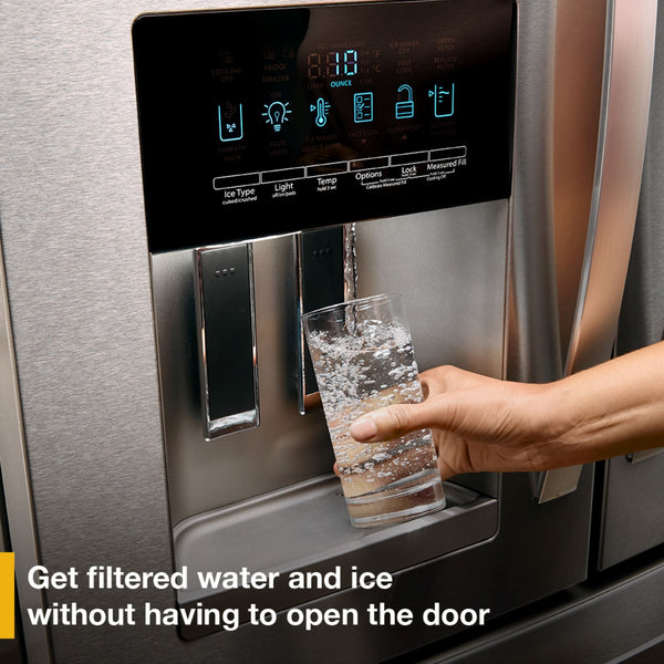 Whirlpool Standard-Depth 24.7-cu ft 3 -Door French Door Refrigerator with Ice Maker with Water and Ice Dispenser ( Black ) ENERGY STAR Certified