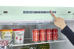 UNIQUE Classic Retro Counter-Depth 21.4-cu ft 3 -Door French Door Refrigerator with Ice Maker with Ice Dispenser ( Summer Mint Green ) ENERGY STAR Certified