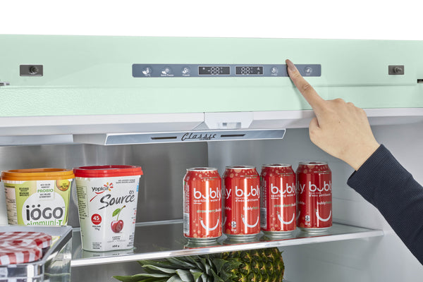 UNIQUE Classic Retro Counter-Depth 21.4-cu ft 3 -Door French Door Refrigerator with Ice Maker with Ice Dispenser ( Summer Mint Green ) ENERGY STAR Certified