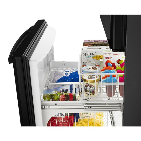 Amana 22.1-cu ft Standard-Depth Bottom-Freezer Refrigerator Ice Maker Optional (sold separately) ( Black )