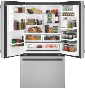 Cafe Counter-Depth Hot Water Dispenser 22.2-cu ft 3 -Door Smart Compatible French Door Refrigerator with Ice Maker with Water and Ice Dispenser ( Stainless Steel ) ENERGY STAR Certified