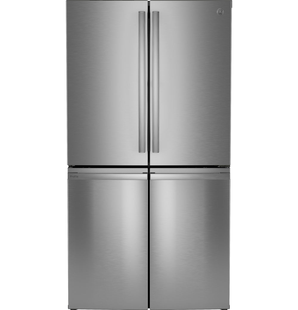 GE Profile Standard-Depth 28-cu ft 4 -Door Smart Compatible French Door Refrigerator with Ice Maker with Water Dispenser and Door within Door ( Fingerprint-resistant Stainless Steel ) ENERGY STAR Certified