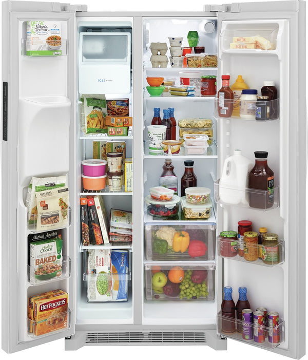 Frigidaire 22.3-cu ft Side-by-Side Refrigerator with Ice Maker ,Water and Ice Dispenser ( White ) ENERGY STAR Certified