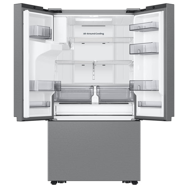Samsung Counter-Depth Mega Capacity 25.5-cu ft 3 -Door Smart Compatible French Door Refrigerator with Ice Maker with Water and Ice Dispenser ( Fingerprint Resistant Stainless Steel ) ENERGY STAR Certified