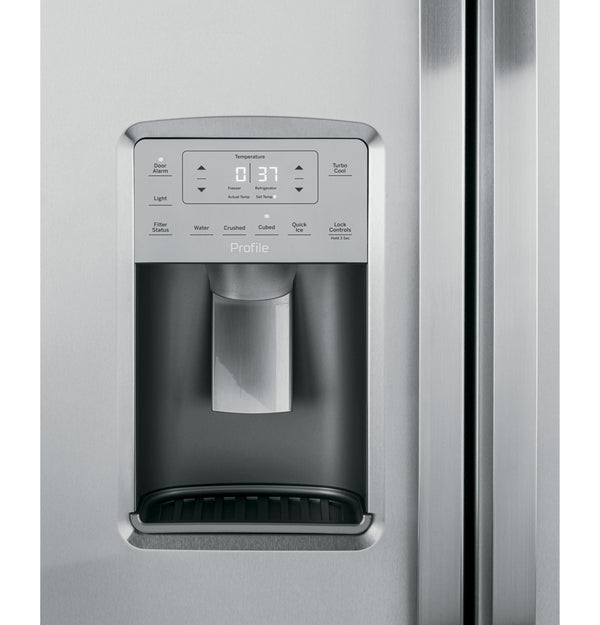 GE Profile 25.3-cu ft Side-by-Side Refrigerator with Ice Maker ,Water and Ice Dispenser ( Stainless Steel ) ENERGY STAR Certified