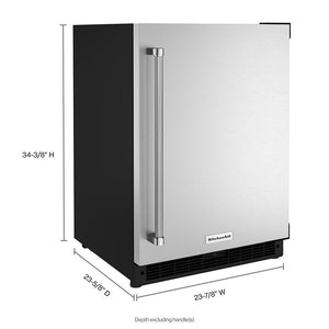 KitchenAid 5-cu ft Built-In Mini Fridge ( Black Cabinet/Stainless Door )