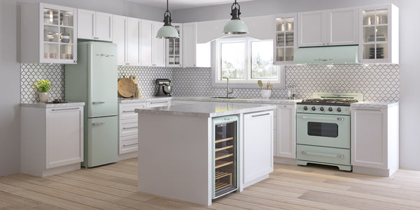 UNIQUE Classic Retro 11.7-cu ft Counter-Depth Bottom-Freezer Refrigerator Summer Mint Green ) ENERGY STAR Certified